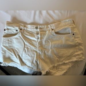 Agolde White Parker Shorts